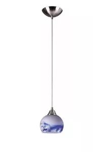 (set of 2) ELK Lighting Milan 1 Light Hanging Pendant, Satin Nickel, blown glass - Picture 1 of 5