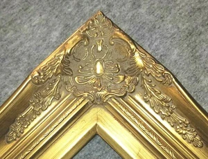 4" B9G Gold Leaf Wood ornate Picture Frame wide photo art wedding gallery 6996G - Picture 1 of 7