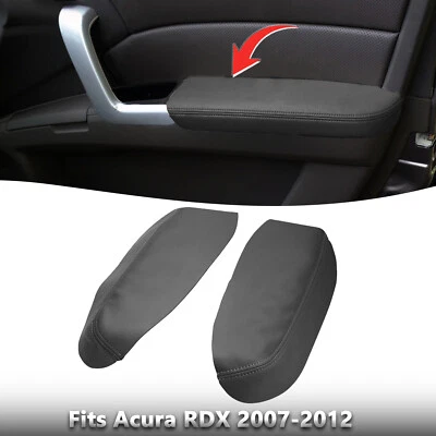 Se adapta a paneles de puerta delantera Acura RDX 2007 2008 2009-2012 reposabrazos cubierta de vinilo negro Foto 1 de 4
