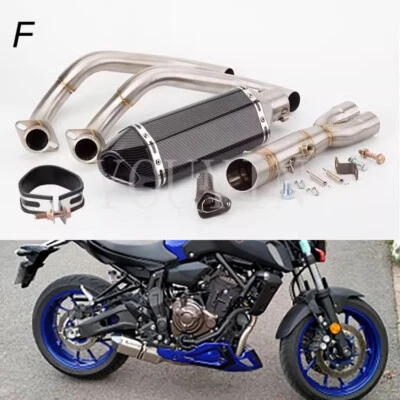 For Yamaha MT-07 FZ-07 MT07 FZ07 Motorcycle Exhaust Muffler Header Mid Link Pipe Foto 1 de 4