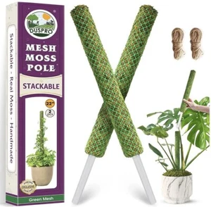 2pack 38'' Green Stackable Mesh Moss Pole For Plants Climbing Vine Supporting Mo - Picture 1 of 6