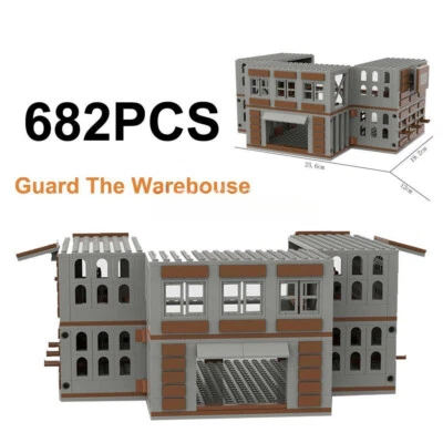 MOC Military Base City Fortress Warehouse Tower Weapon Building Blocks Set Lot - Image 1 of 4
