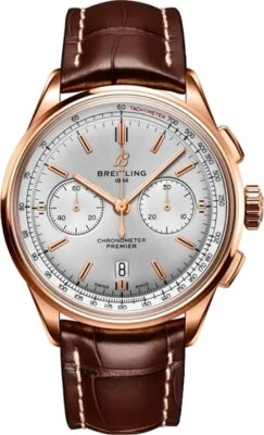 Breitling Premier B01 Self-Winding Rose Gold Leather Band Luxury Mens Watch - Image 1 of 4