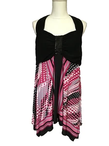 Rock Angel Tunic Top Womens Plus Sz 22/24 Halter Hip Hop Black Boho Party Retro - Picture 1 of 8