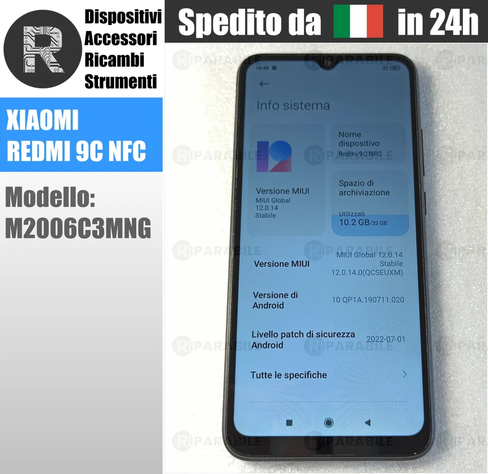 Xiaomi Redmi 9c NFC M2006C3MNG Dual SIM + SD 2/32 6.53" Usato TESTATO GARANTITO - Immagine 1 di 4
