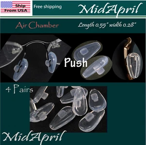 4 pairs Air Chamber High Quality eyeglass NOSE PADS push on SILICONE  US Seller  - Picture 1 of 1