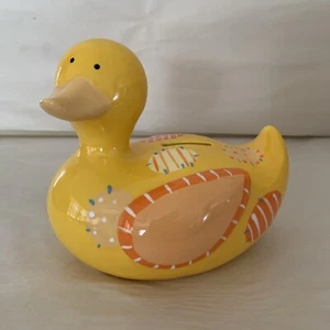 Ganz BabyNursery Baby Shower Yellow Duck Bank Easter Basket Spring - Picture 1 of 4