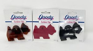 Vintage Goody Fashion Doggie claw Hair Clip 3 Colors Red-Black-Brown 1995 NOS