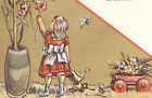 BOSTON MA TRADE CARD, TRIFET'S, at 25 SCHOOL ST,  LITTLE GIRL & HER WAGON   Z156