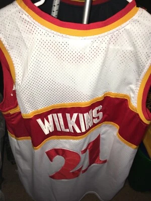 Camiseta deportiva Dominique Wilkins #21 Atlanta Hawks blanca Adidas Hardwood Classics 2XL Foto 1 de 2