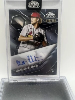 2023 Topps Chrome Black Autographs Refractor  #CBAML Matthew Liberatore /150 - Image 1 of 2