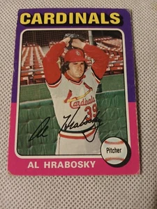Tarjeta de béisbol 1975 Al Hrabosky Topps #122 STL Cardinals Atlanta Braves - Imagen 1 de 2