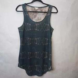 Silence + Noise Tank Top Women's Sm Lace Back Blue Sleeveless Tunic Sheer Boho - Picture 1 of 9