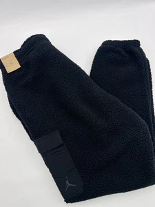 Nike Jordan Flight Men's High-Pile Fleece Pants Black Size Large FV7450-010 - Picture 1 of 16
