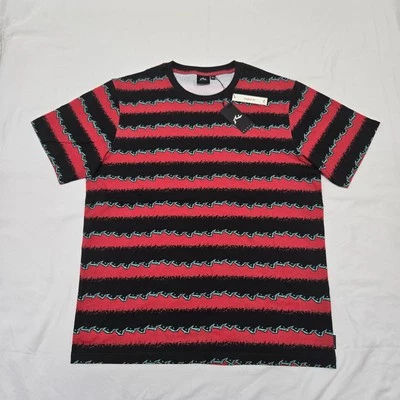 NWT Size LARGE Mens Rusty Short Sleeve Tee All Over Print T-Shirt Red Blue Black - Image 1 of 4