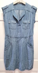 Spense Damen 100 % Lyocell ärmelloses Mini Chambray Kleid - hellblau - Größe 8 - Bild 1 von 4