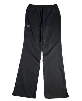 Calça esfoliante Cherokee Workwear tamanho pequeno alta preta elástica cintura puxar WW110 - Imagem 1 de 4