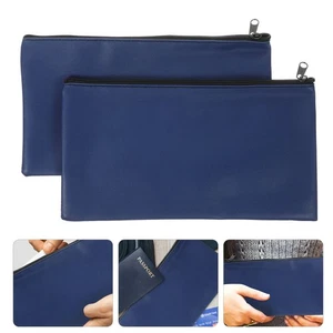 2 Pcs Rechnung Tasche Bargeldorganisatortasche Reißverschlusstasche - Picture 1 of 12