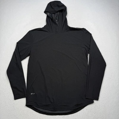 BYLT Hoodie Mens Medium Black Long Sleeve Performance Hooded Shirt Athletic - Image 1 of 4
