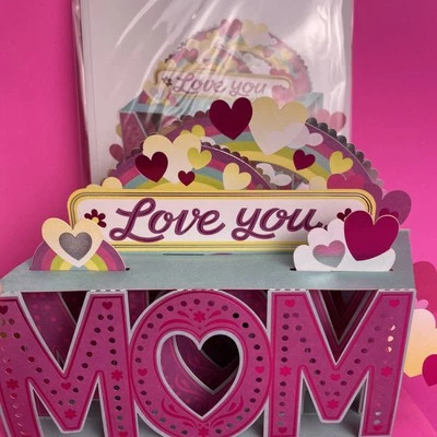Tarjeta 3D emergente del día de la madre Love You Mom tarjetas de felicitación decoración saludos americanos Foto 1 de 4