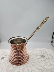 Türkische Kaffeekanne, Griechisch Arabisch Kaffeemaschine, Gehämmertes Kupfer Kaffee Cezve, Sto - Bild 1 von 8