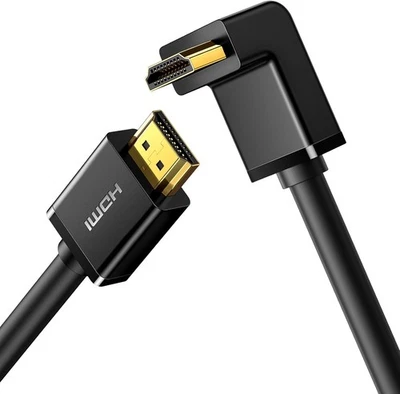 Cable HDMI UGREEN 4K ángulo recto 270 grados cable alta velocidad 3,3 pies, negro  Foto 1 de 4