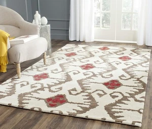 Wyndham Collection Area Rug - 6' x 9', Ivory & Brown, Handmade Modern Wool, I... - Picture 1 of 3