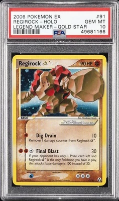 2006 POKEMON EX LEGEND MAKER GOLD STAR #91 REGIROCK-HOLO PSA 10 - Image 1 of 2