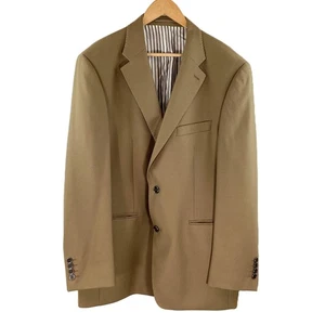 Vintage Douglas 'The Business' Beige Pure Wool 2-Button Blazer Jacket 46" - Picture 1 of 9