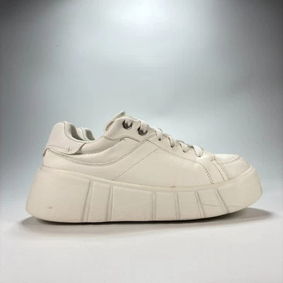 Zara White Low Top Lace Up Chunky Platform Sneakers Women's Size US 9.5 EU 40 - Image 1 of 4