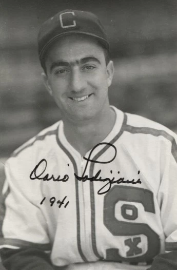 Dario Lodigiani autographed vintage White Sox Rowe Postcard size photo - - Image 1 of 1