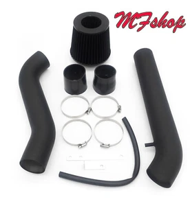 Coated Black For 1992-1995 Honda Civic 1.5L 1.6L Cold Air Intake Kit + Filter - Picture 1 of 1