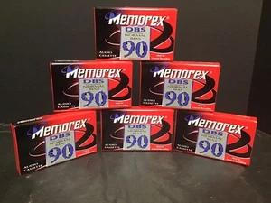 Memorex DBS Normal BIAS 90 MINUTE TYPE 1 Kassetten Neu Posten von 6 NEU - Bild 1 von 3
