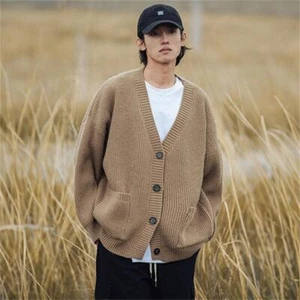 2024 Lo último Para hombres Calce Ajustado Cárdigan Suéter Informal Tejido Pullover Suéteres Cálidos - Imagen 1 de 15