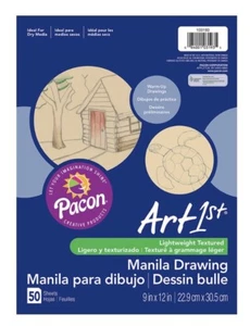 Pacon Corporation Cream Manila Drawing Paper Lightweight Textured 9x12 50 Sheets - Picture 1 of 1