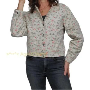 Giacca jeans vintage CHEROKEE media donna denim floreale cottagecore anni 80-90 - Foto 1 di 11