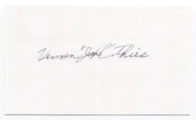 Vern Thies Signed 3x5 Index Card Autograph Baseball MLB 1954 Pittsburgh Pirates - Image 1 of 2