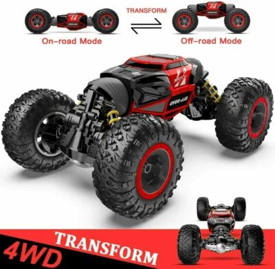 KIDS 4X4 1:14 SCALE RC TRANSFORMER CAR TRUCK RACING MONSTER RECHARGEABLE 4WD - Image 1 of 4