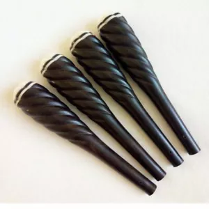 4x Ebony Wood Pipa Pegs Tuning Peg Round Pipas Accessory Top Quality - Picture 1 of 2