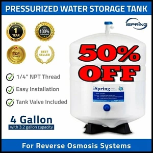 4-Gallon Pressurized RO Water Storage Tank by PA-E NSF Certified 1/4" Ball Valve - Picture 1 of 7
