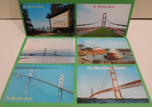 Lote de 6 postales Mackinac Bridge Michigan MI Soo Locks Sault Ste. Marie - Imagen 1 de 2