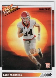 2024 Score Hot Rookies Ladd McConkey RC Rookie Los Angeles Chargers #15 - Picture 1 of 2