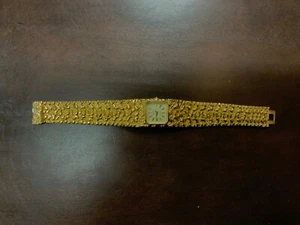 Fortron Gold Textured Watch Working w/ Clasp - preowned No Case see photos - Picture 1 of 12