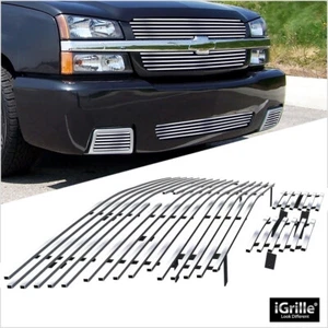 Fits 2003-2005 Chevy Silverado 1500 SS Billet Front Grille Insert Combo - Picture 1 of 7
