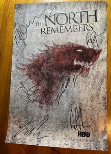 Póster autografiado de Juego de Tronos con pulsera 5 miembros del elenco Emilia Clarke - Imagen 1 de 17