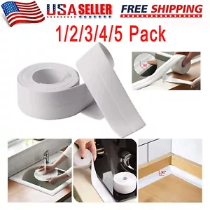 10.5FT PVC Self Adhesive Caulk Sealing Strip Tape For Kitchen Wall Sink Toilet - Picture 1 of 12