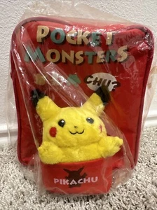 Vintage TOMY Pikachu Plush Backpack Red Pokemon SHOPRO New - Picture 1 of 5