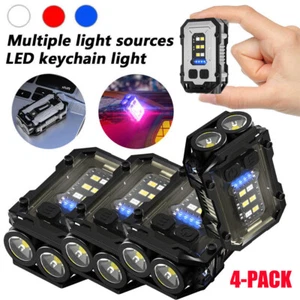 1-4X Multi-function Mini Keychain LED Flashlight USB Rechargeable Portable Torch - Picture 1 of 25