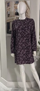 💜Anne Klein Purple/White/Black Tunic Dress - Women’s SZ M - Picture 1 of 12