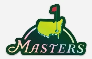 Masters Golf Logo HOLOGRAPHIC Vinyl STICKER -  Decal Car Laptop Window Wall - Picture 1 of 1